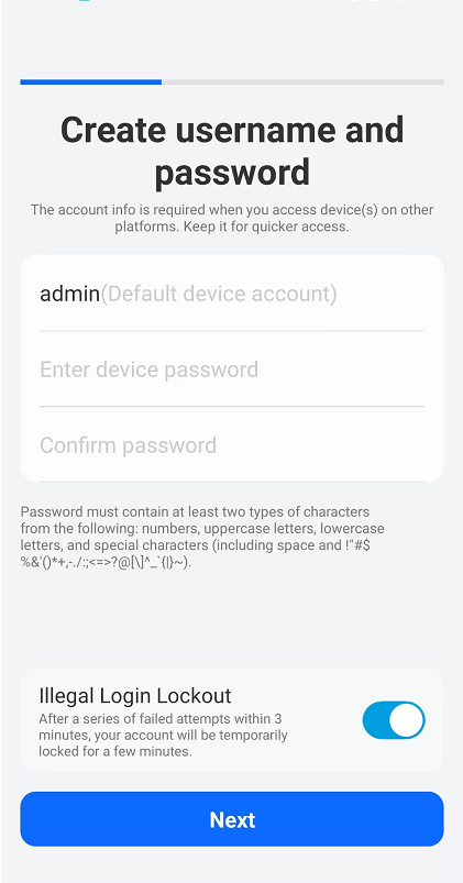 create username and password for hub