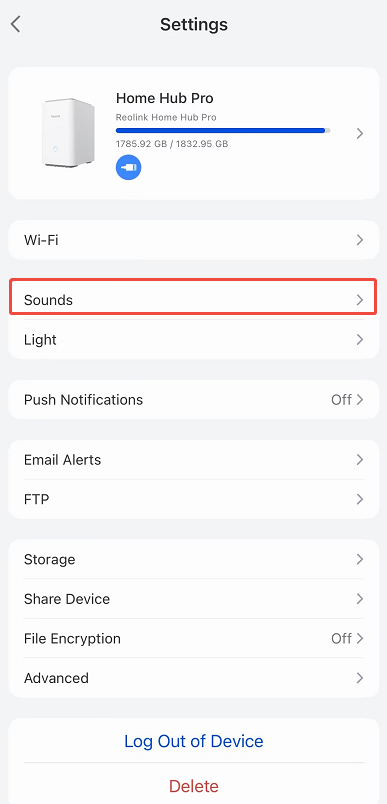 go to sounds settings
