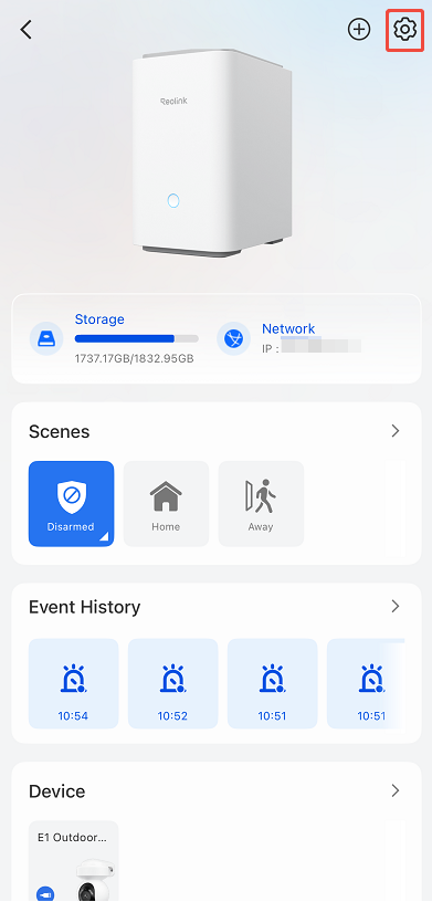 home hub settings