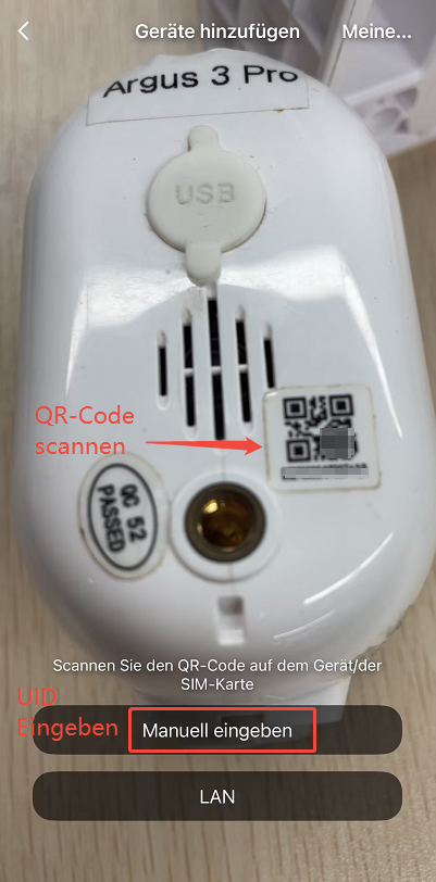 scan code and input UID