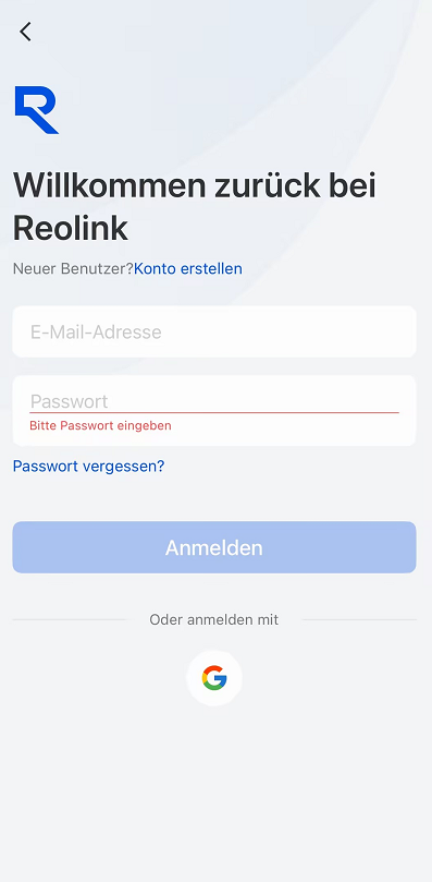 acount password