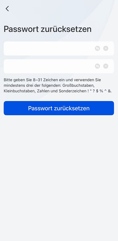 reset password