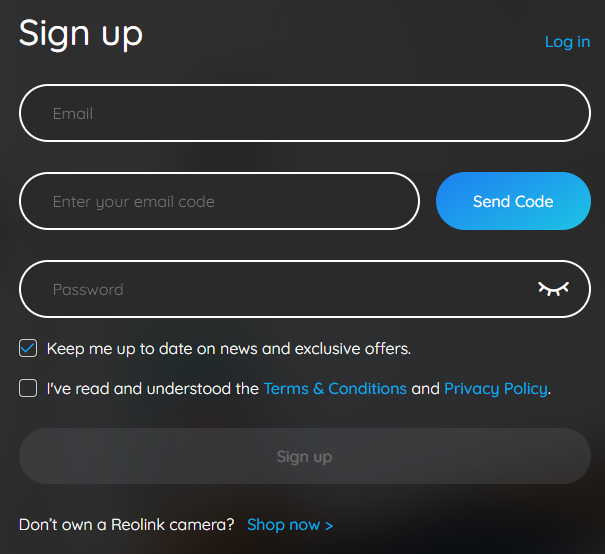 sign up web