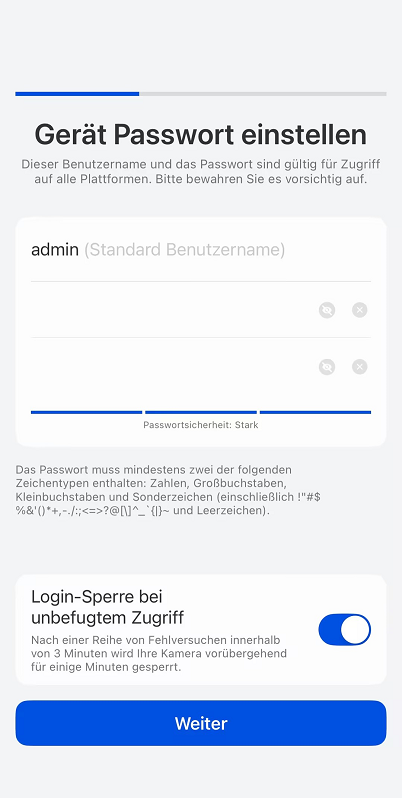 create NVR password