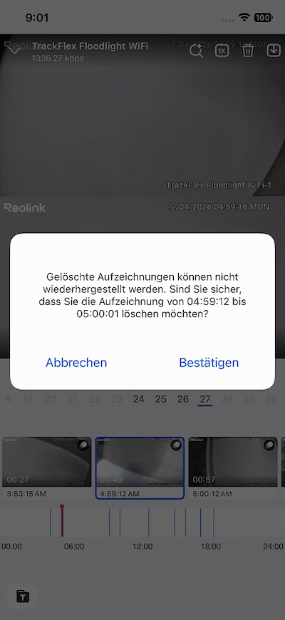 confirm the delete