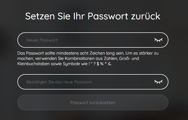 reset password