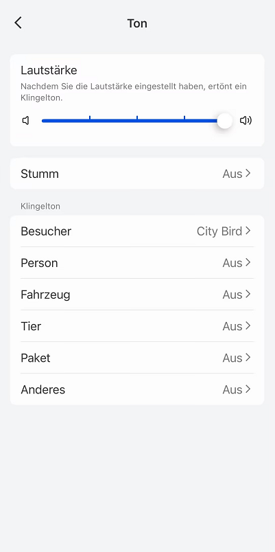 chime sound settings