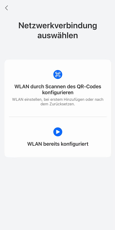 select your network connection