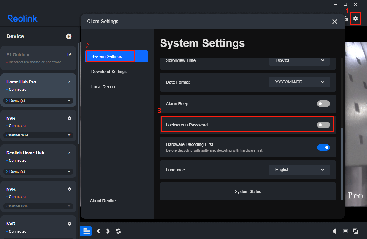 the lockscreen password