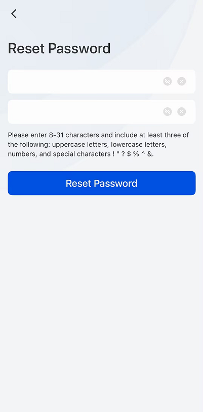 reset password
