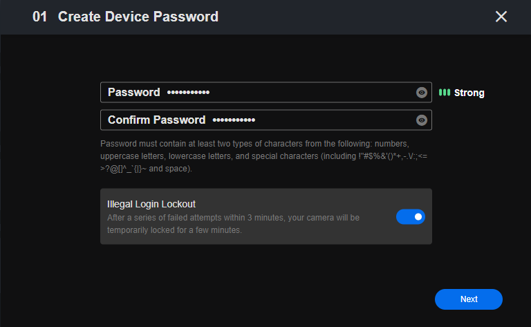 create device password