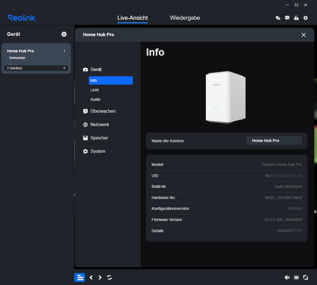 home hub client info