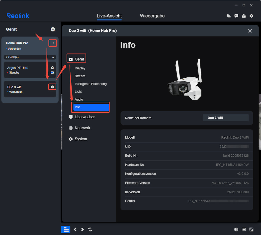 home hub camera UID(1)
