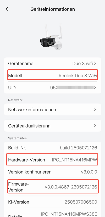 camera device info home hub