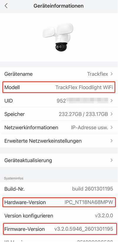 camera system info app