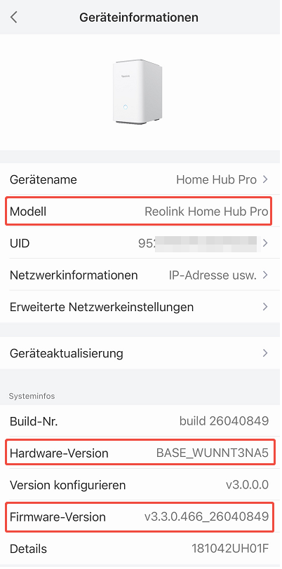 home hub system info