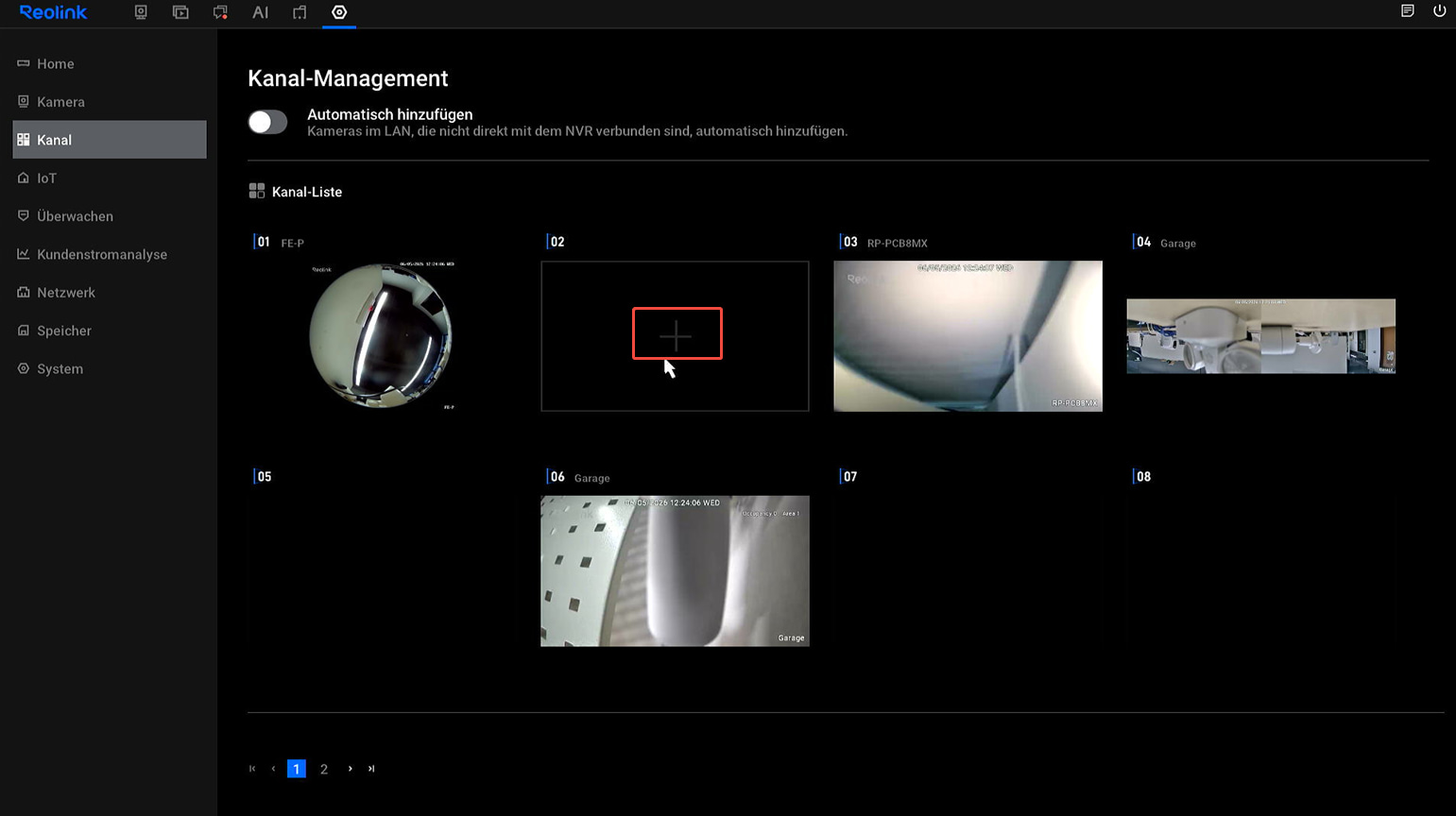 new UI channel add device