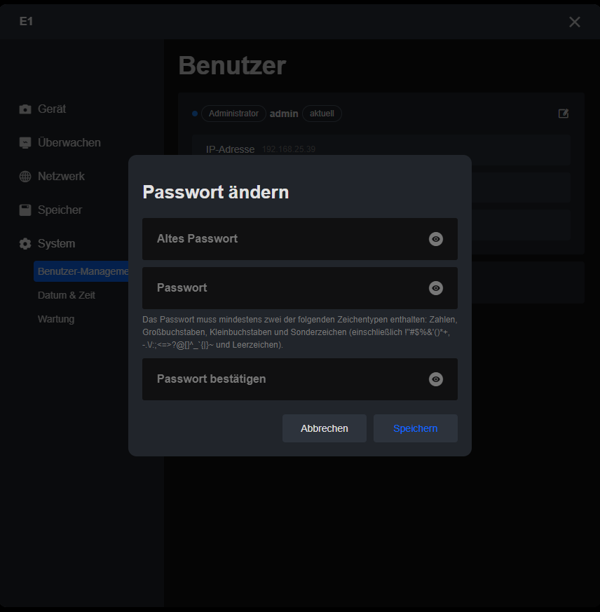 user change password