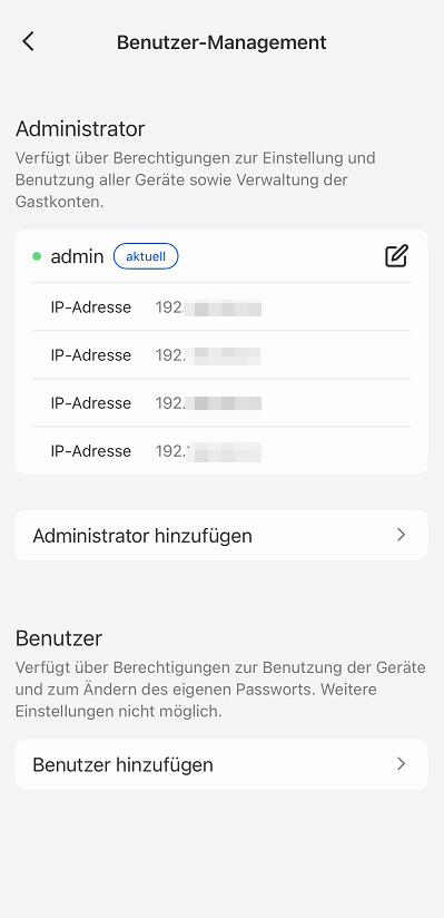 user management via app