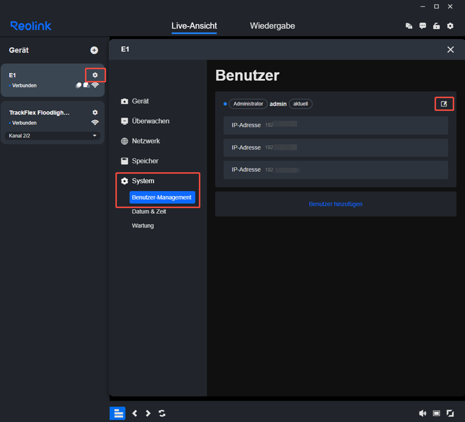 client user management