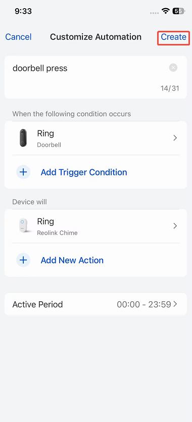Doorbell press create