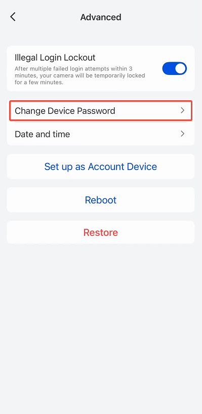 change device password