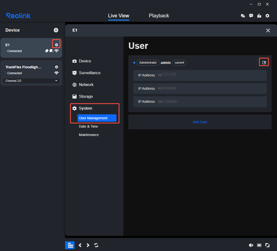 client user management