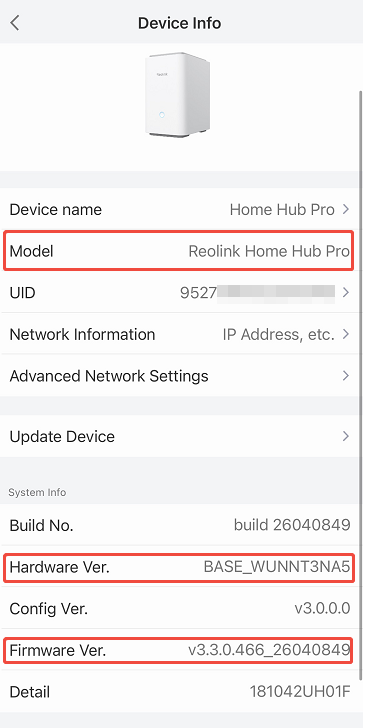 device info home hub