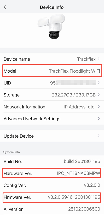 camera system info app