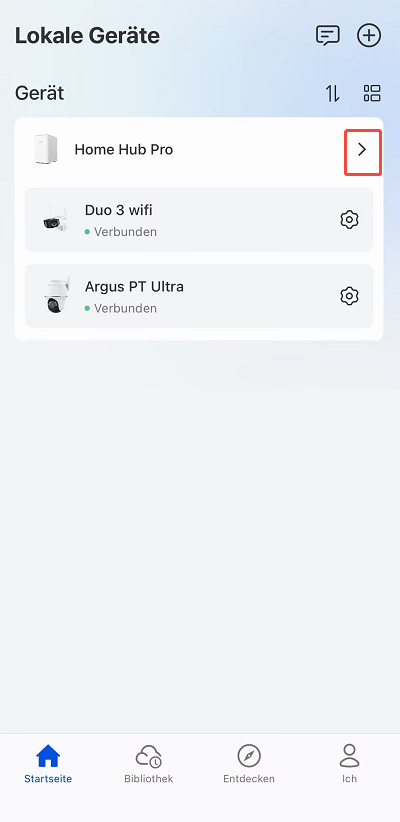 go to camera settings home hub