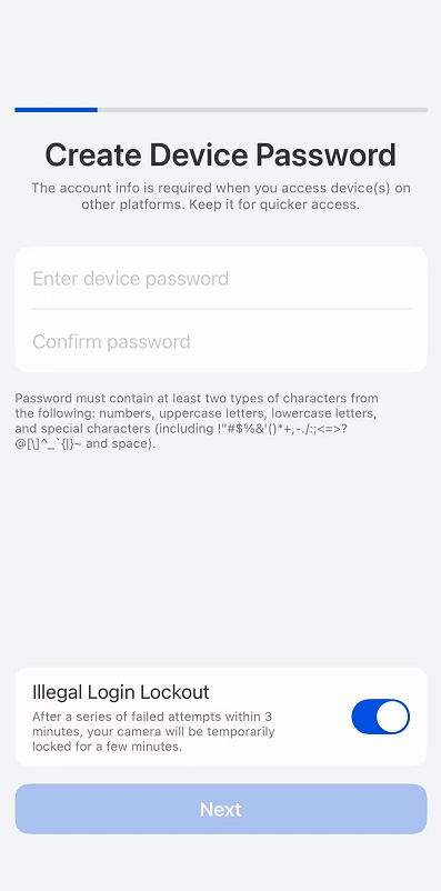 creat device password
