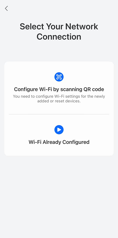 select your network connection