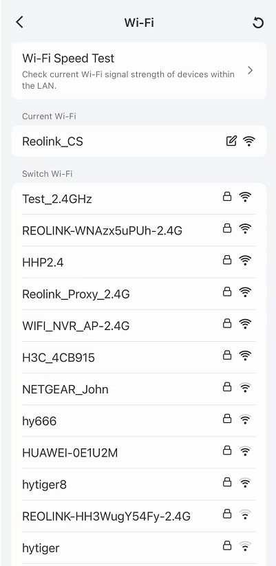 wifi list