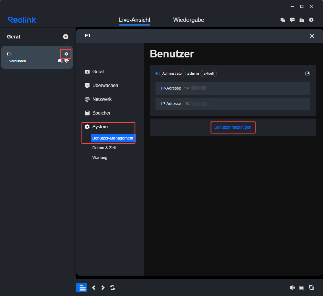 client add user
