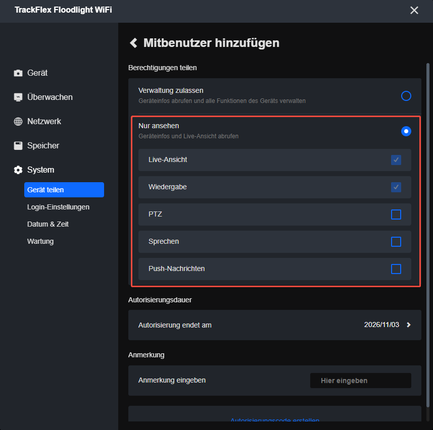 select client View Only