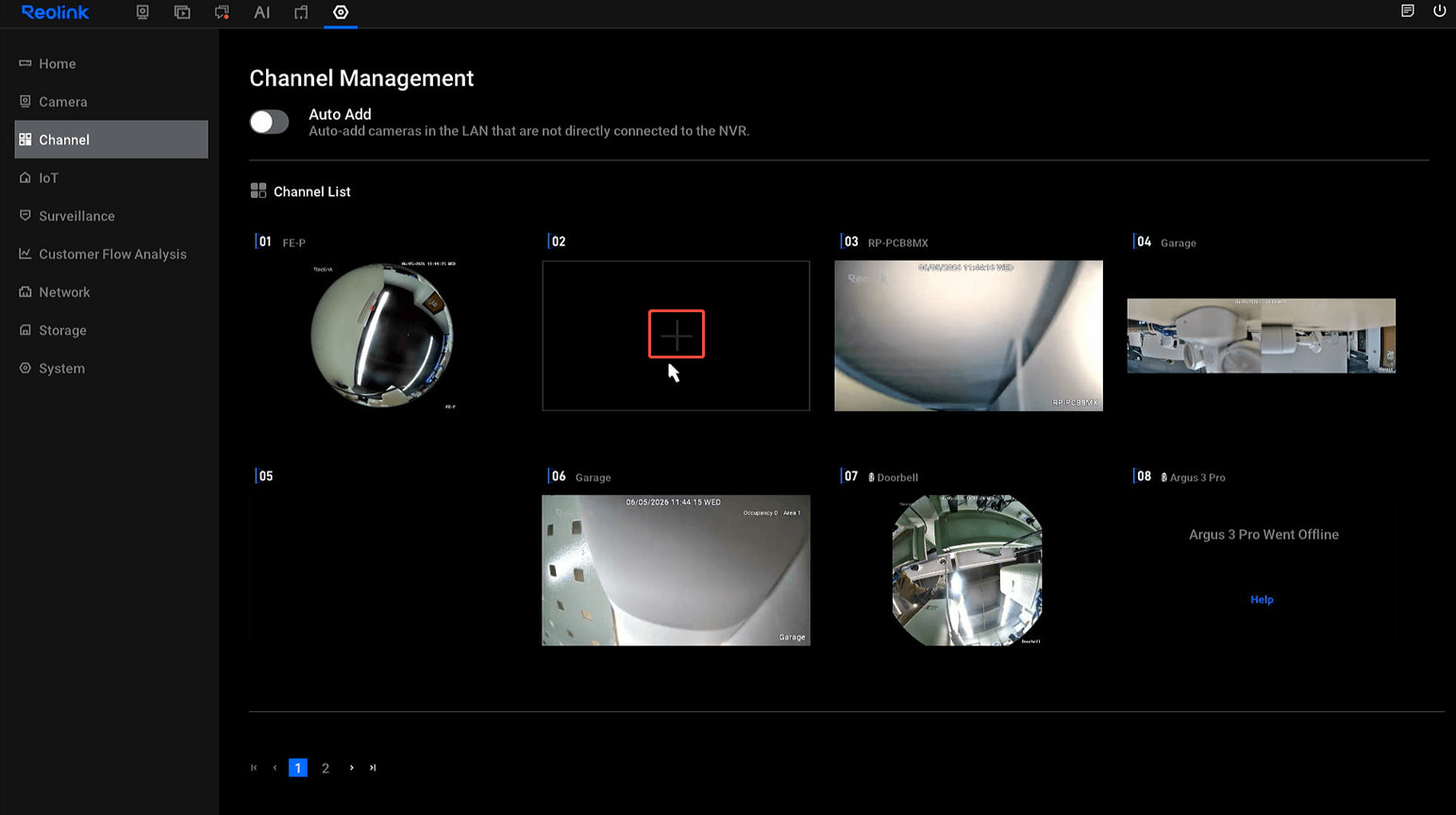 new UI channel add device