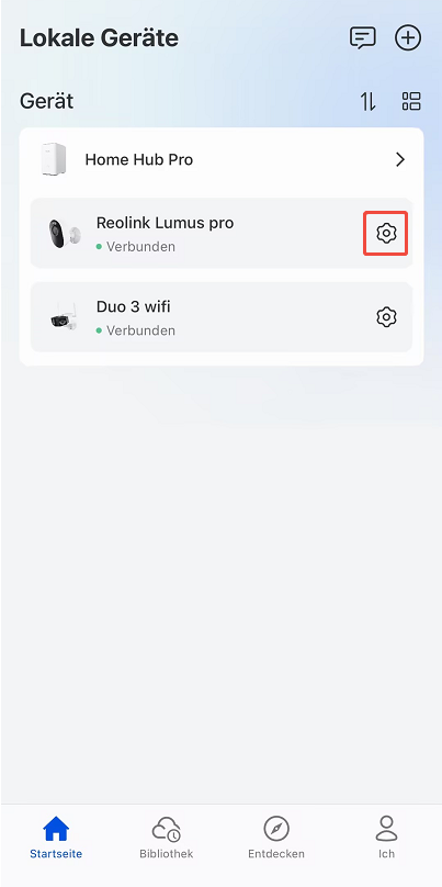 homehub camera settings