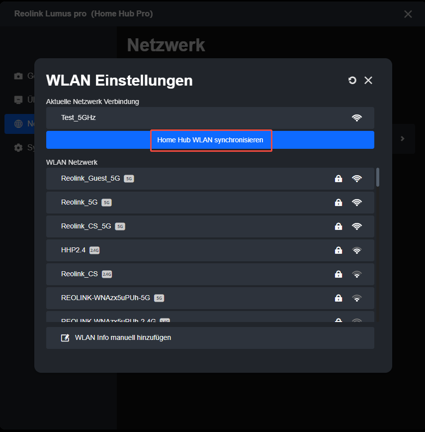 client sync homehub wifi