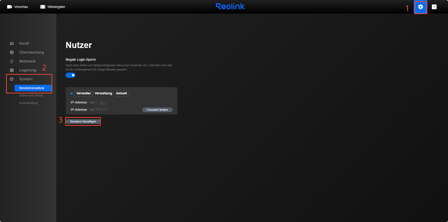 web user management