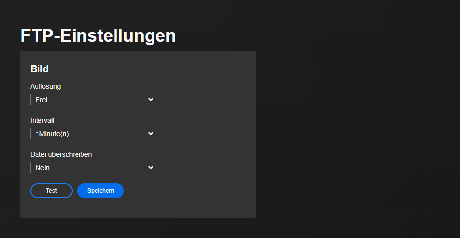 WEB FTP settings