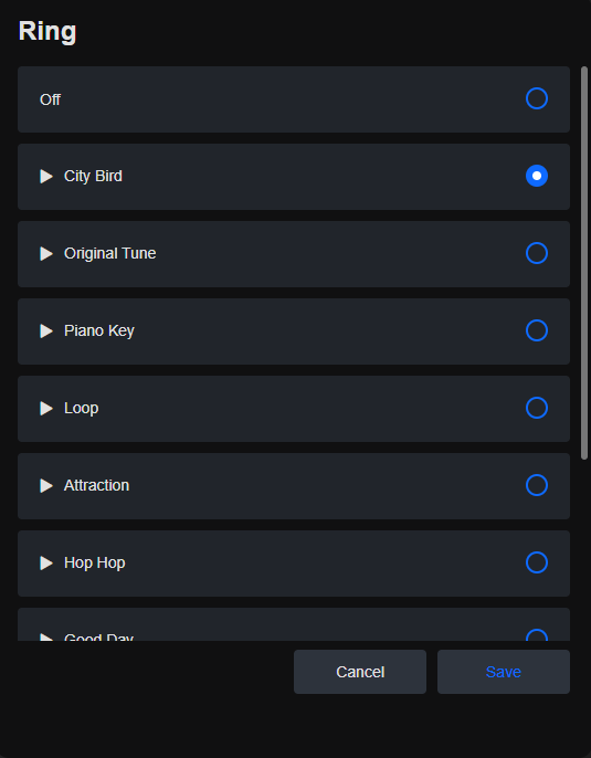 ring settings