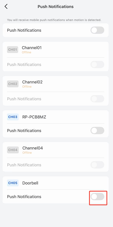 doorbell push notification nvr