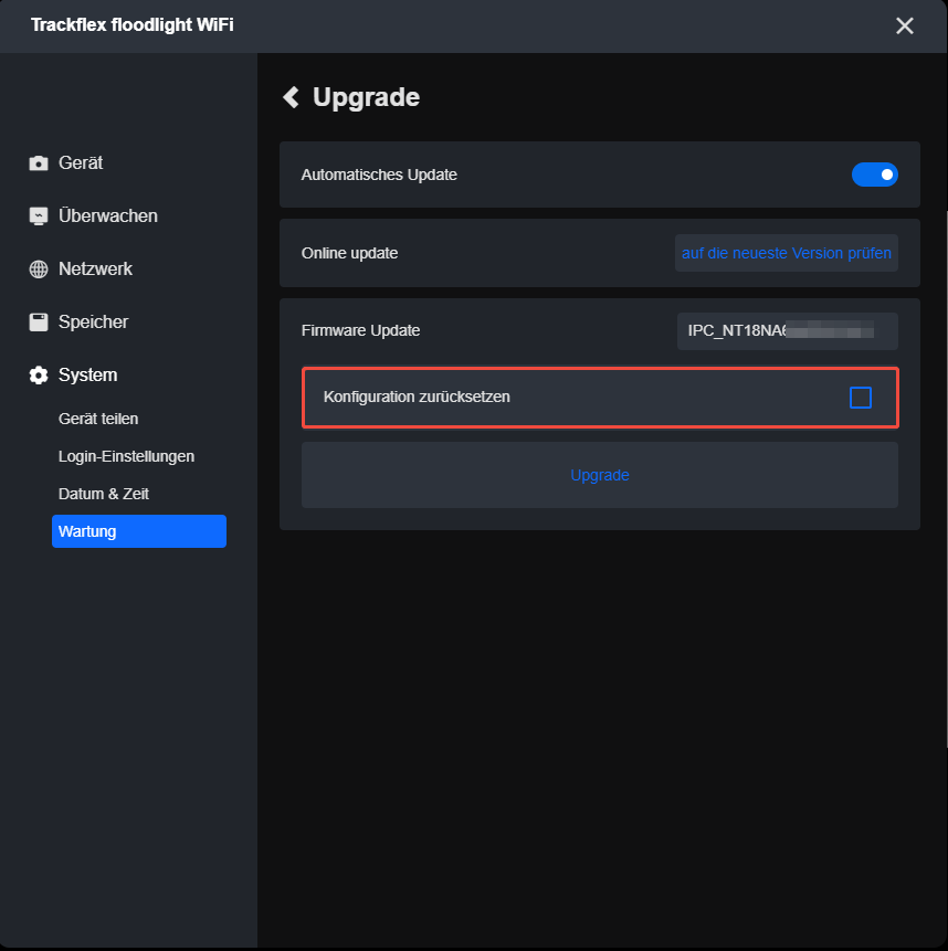 client reset configuration