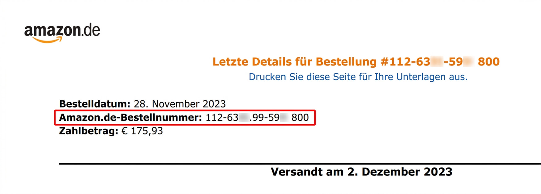 amazon order id