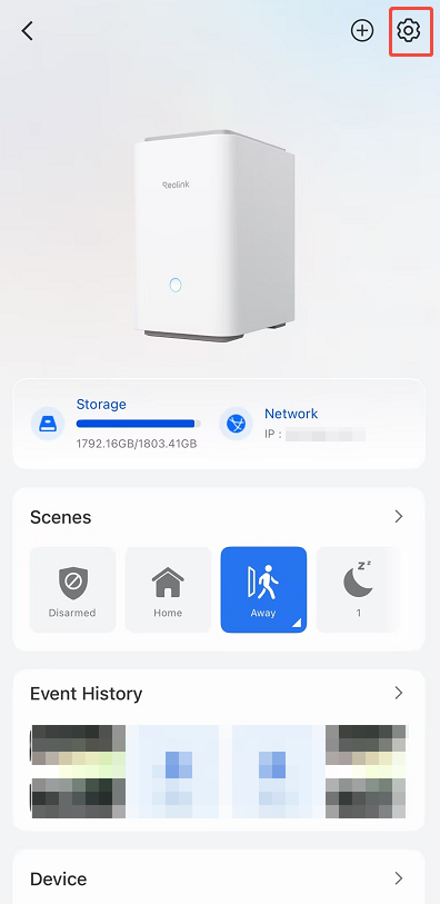 enter home hub settings