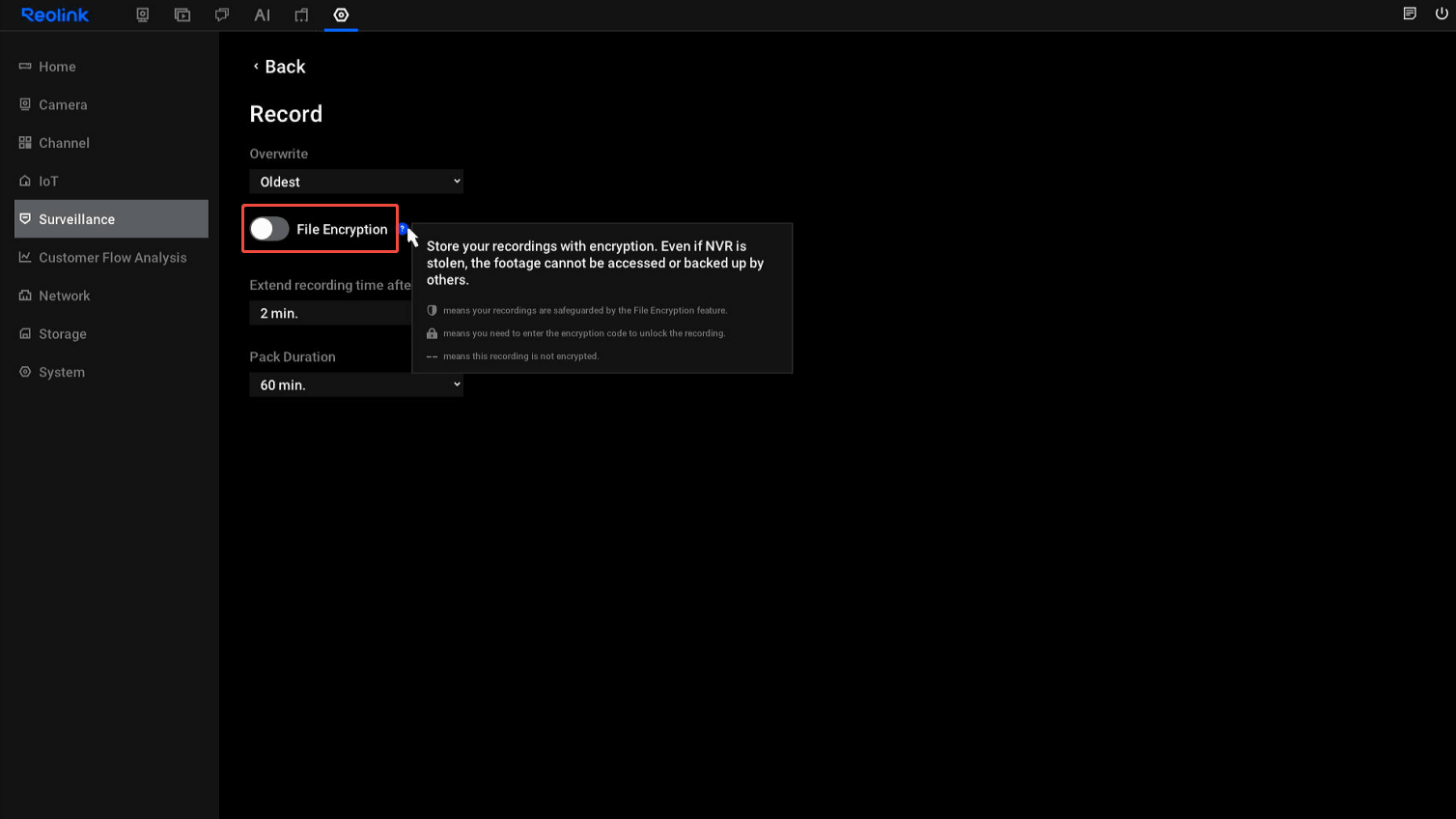 enable file encryption new ui
