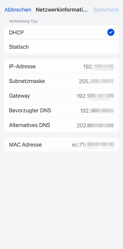 check the app network information