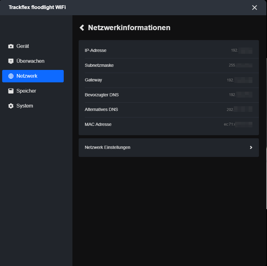 check the client network information