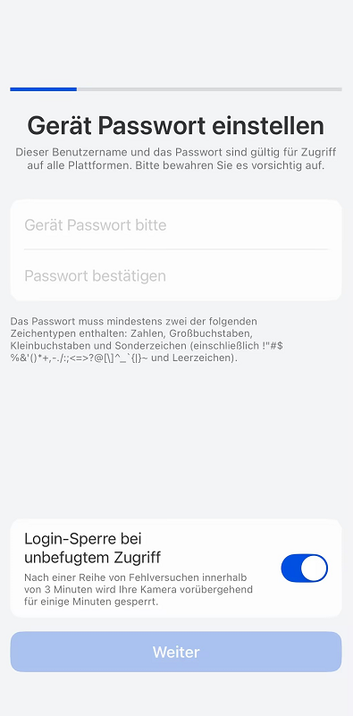 creat device password