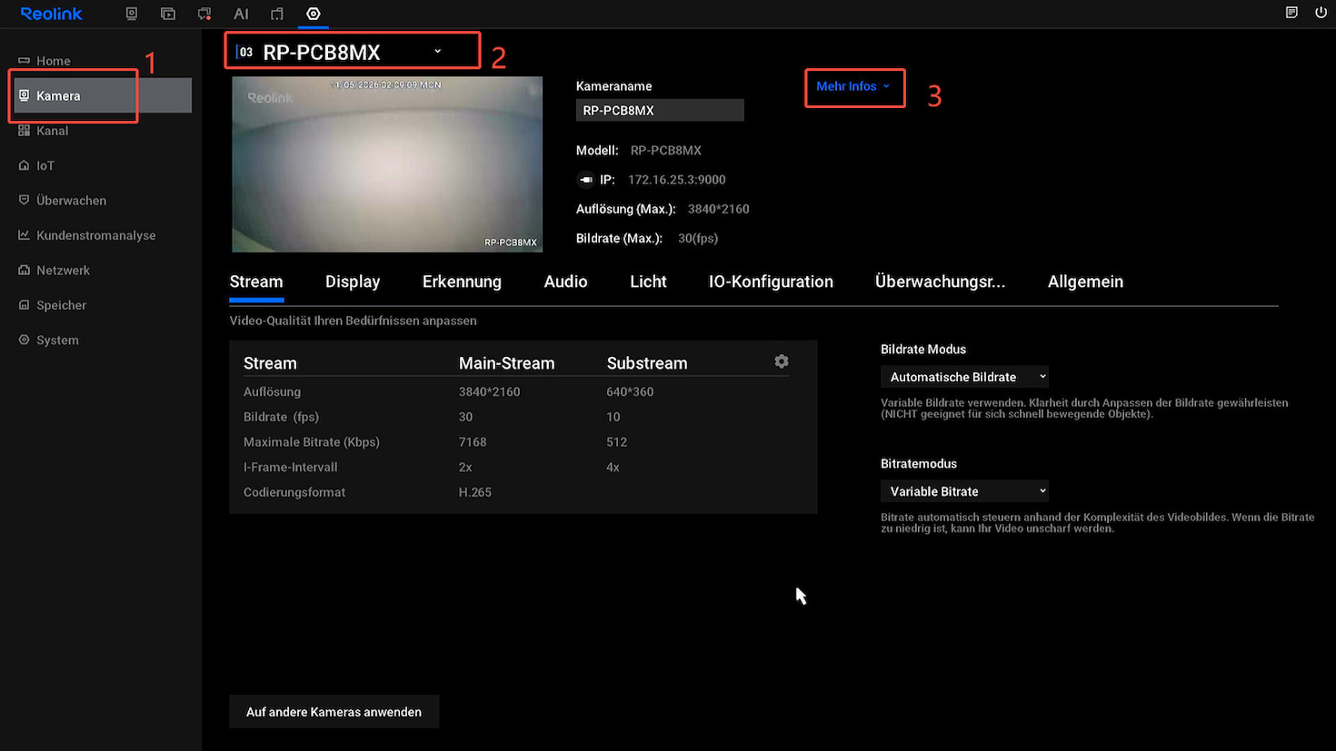 nvr device info